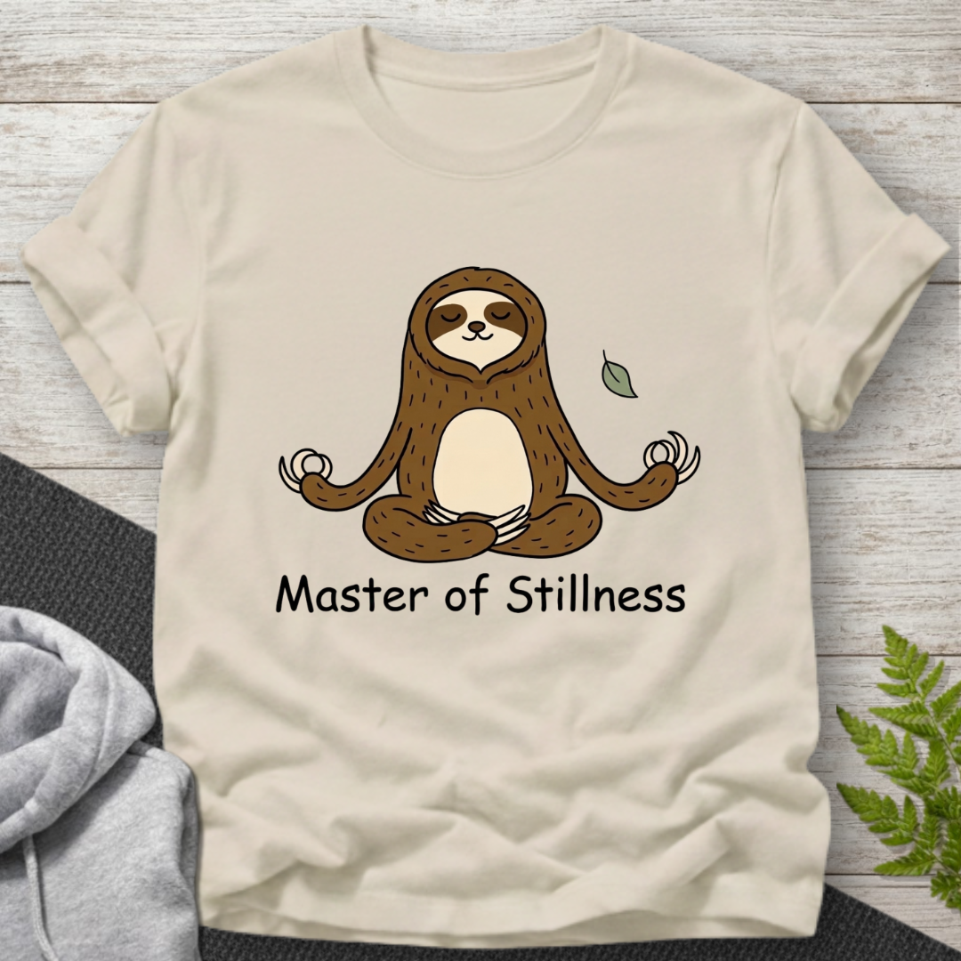 Master of Stillness — Sloth Meditation T-Shirt