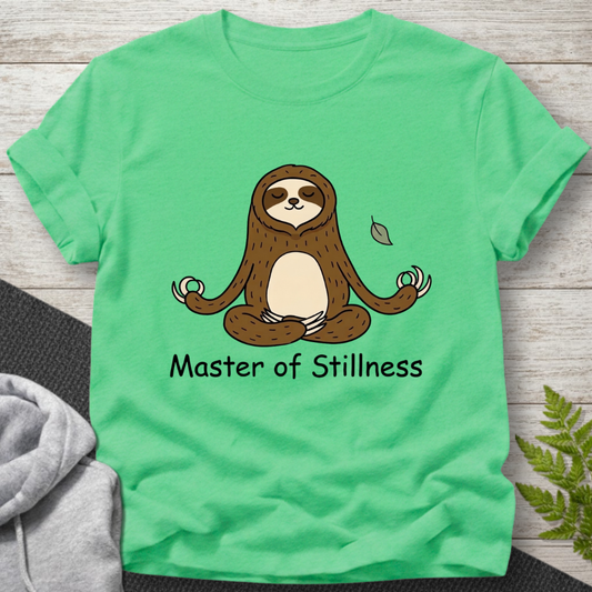 Master of Stillness — Sloth Meditation T-Shirt