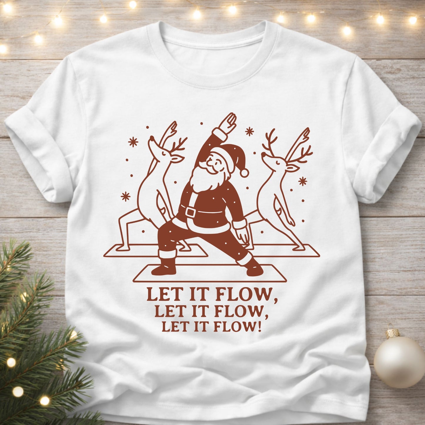 Let It Flow Christmas Yoga T-Shirt