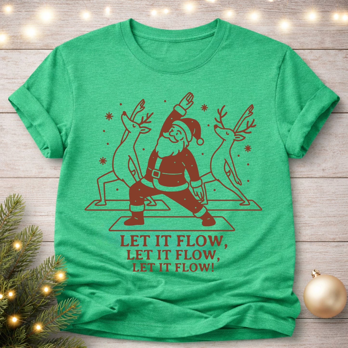 Let It Flow Christmas Yoga T-Shirt