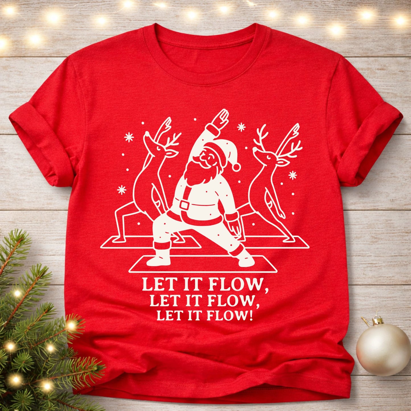 Let It Flow Christmas Yoga T-Shirt