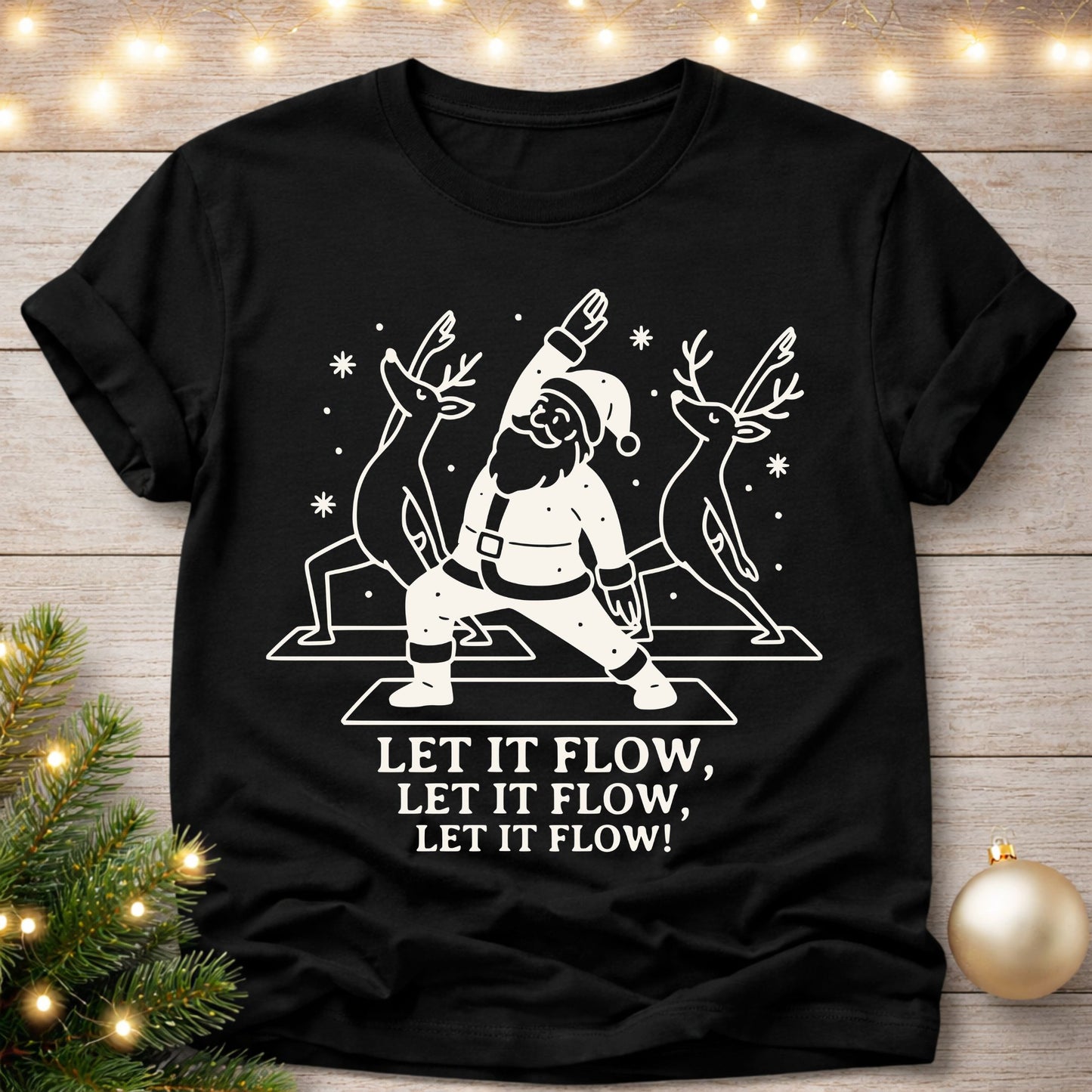 Let It Flow Christmas Yoga T-Shirt