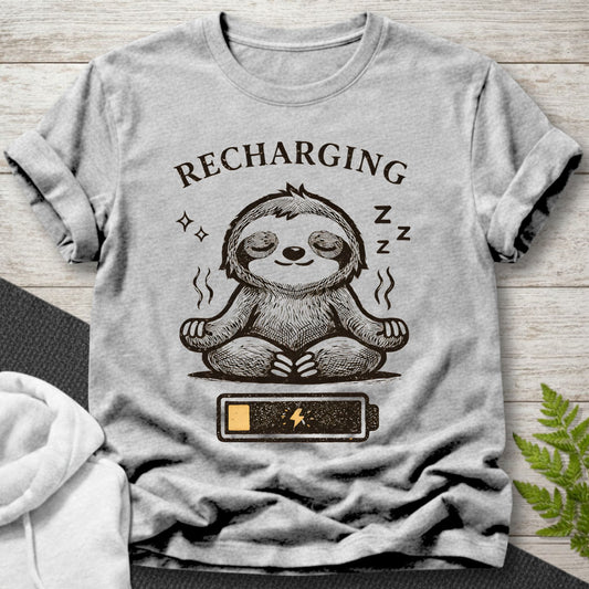 Recharging Battery Sloth T-Shirt