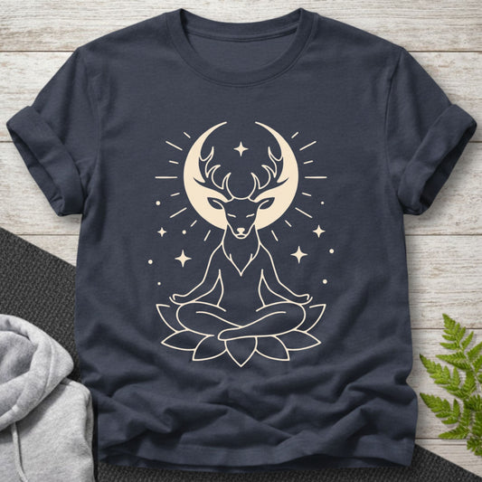 Meditating Deer Moon T-Shirt