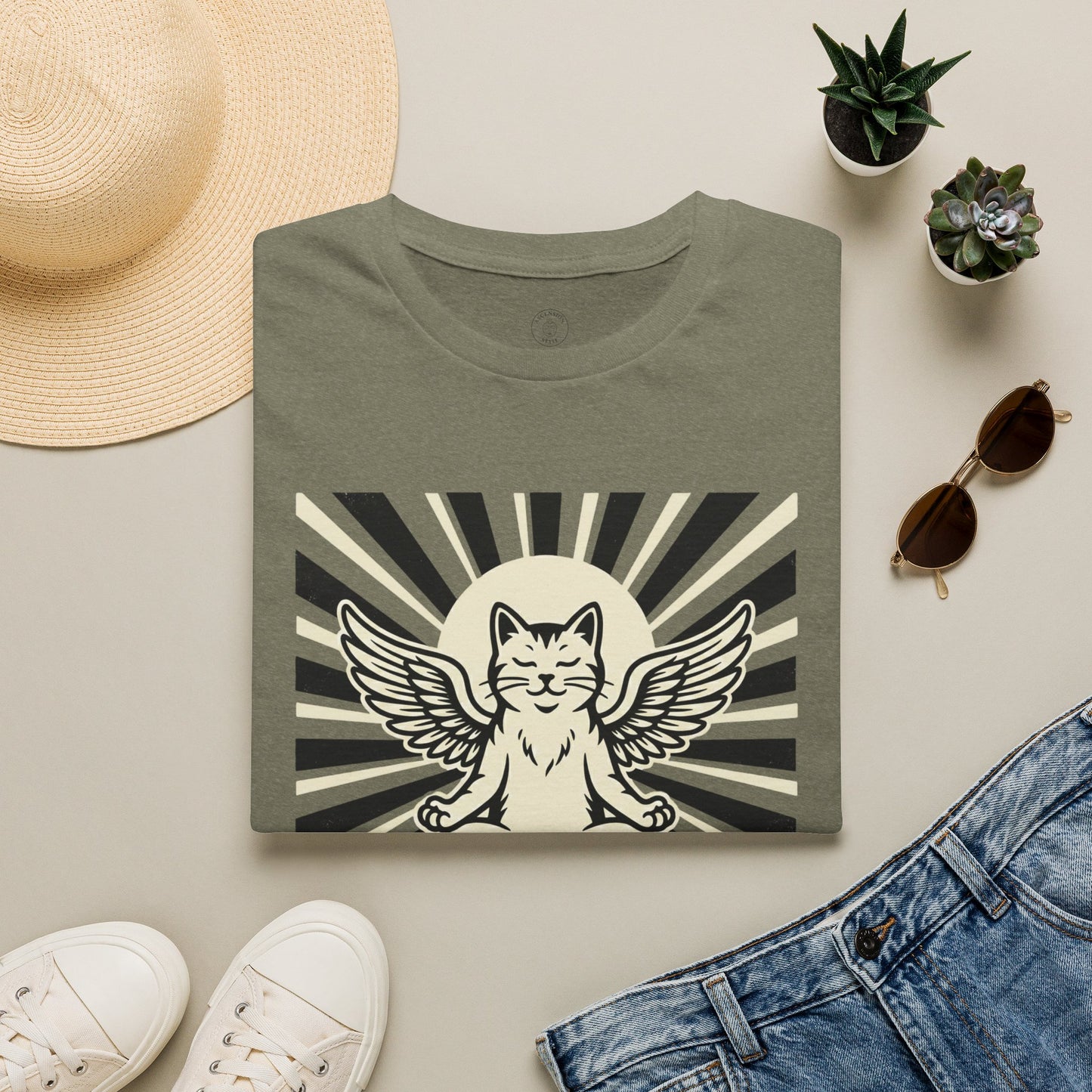 Rise & Shine Meditation Cat T-Shirt