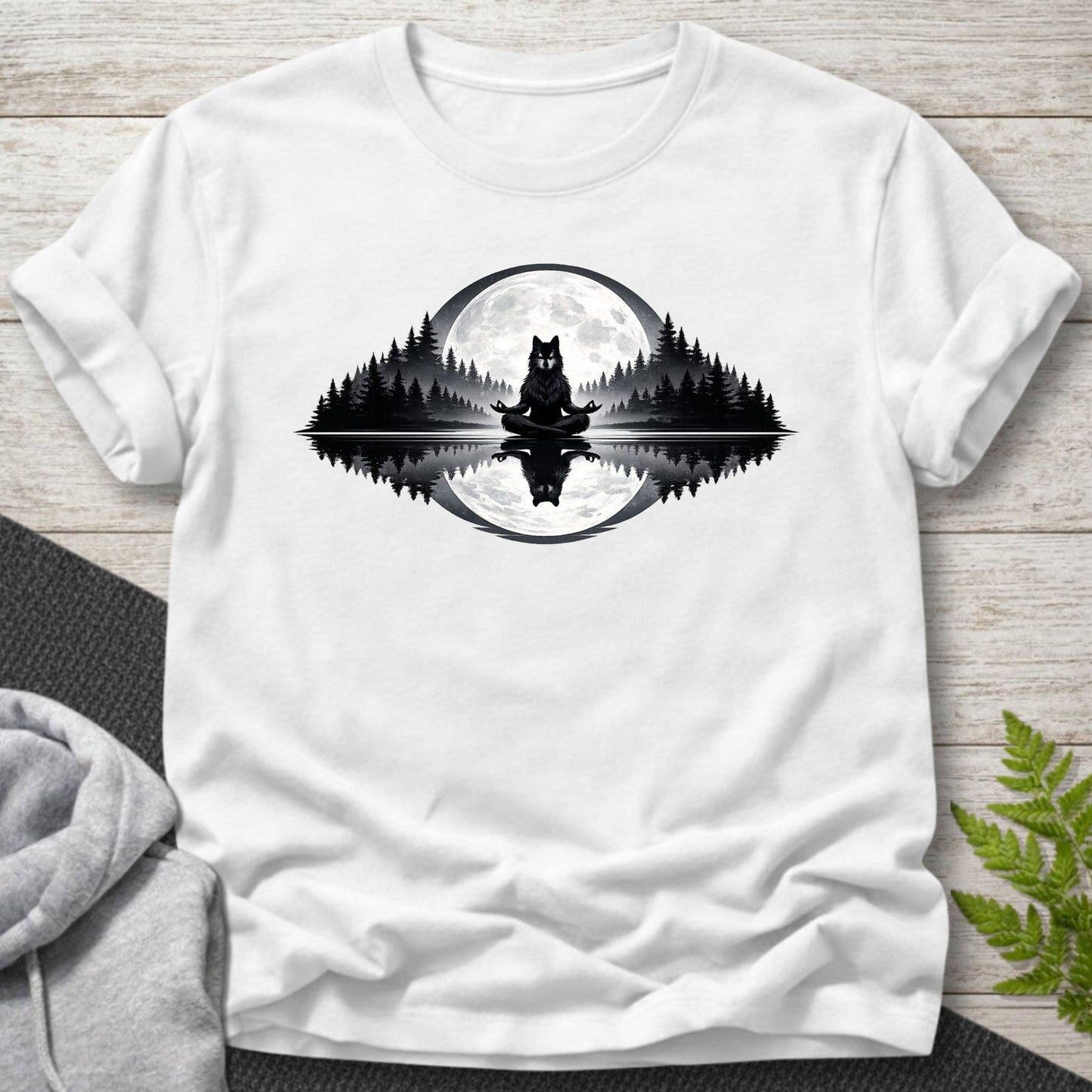 Moonlit Wolf Meditation T-Shirt