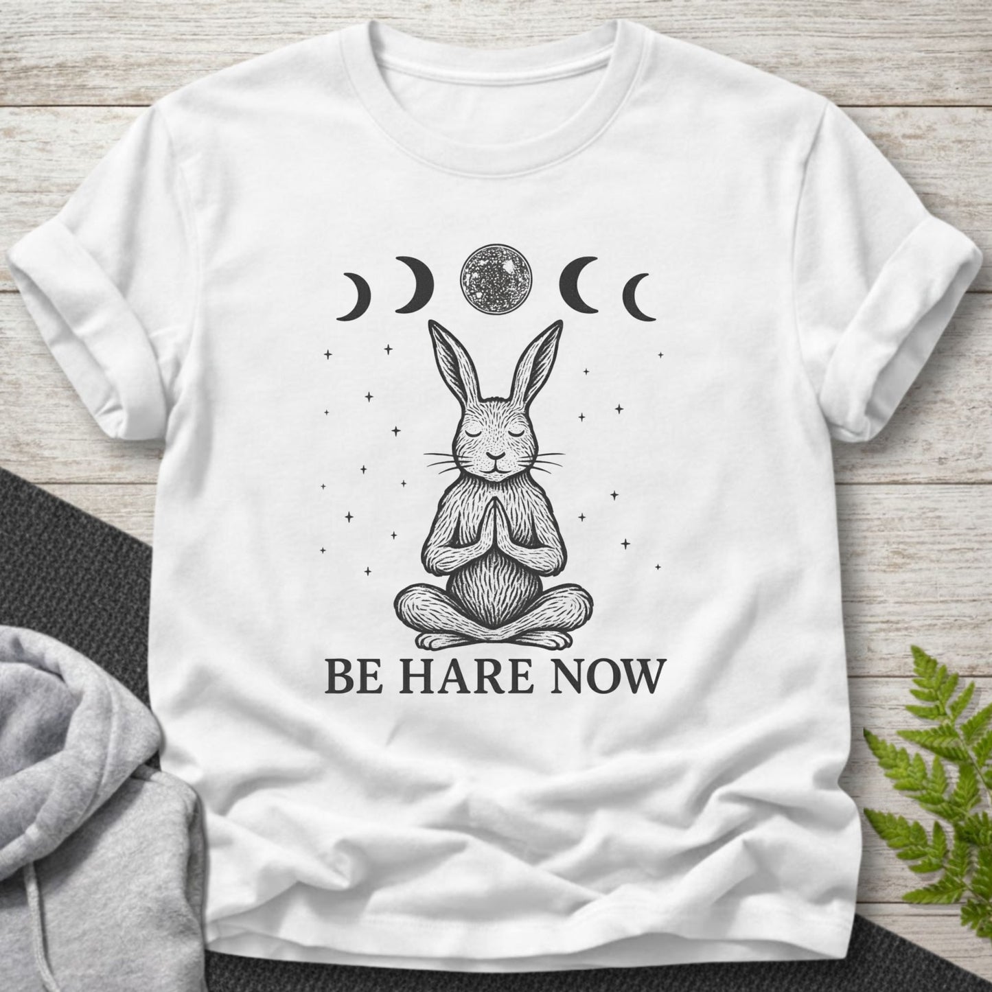 Be Hare Now – Meditating Bunny T-Shirt