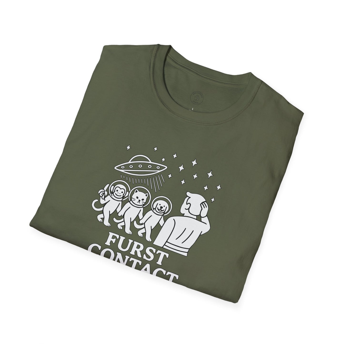 Furst Contact Alien Cat & Monkey T-Shirt