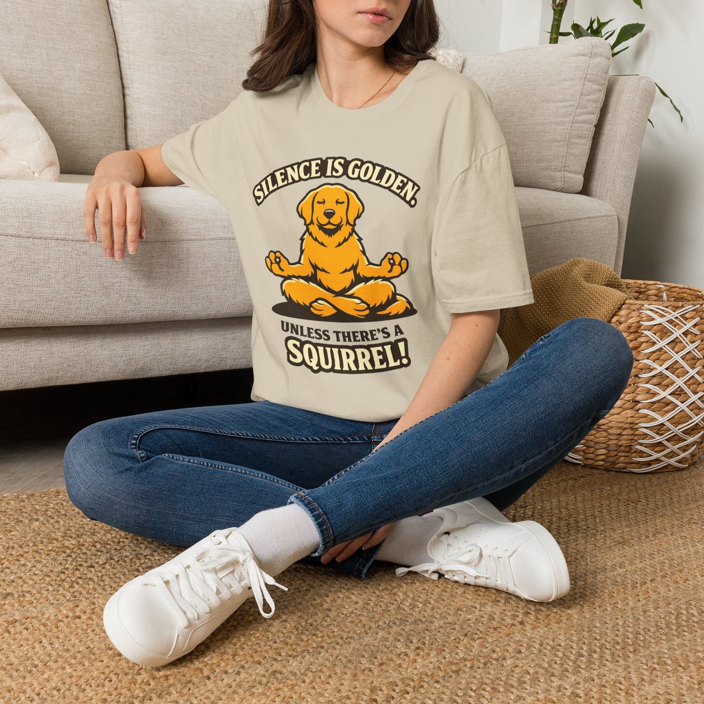 Silence Is Golden Meditating Dog T-Shirt