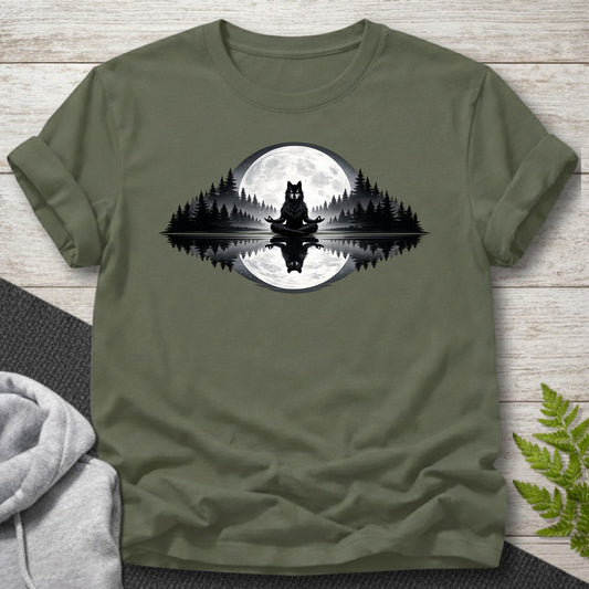 Moonlit Wolf Meditation T-Shirt