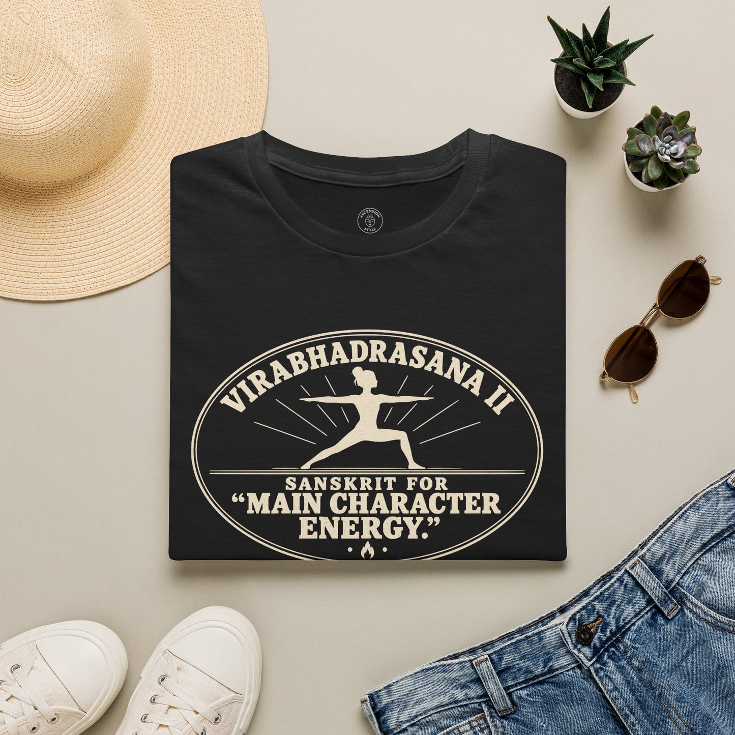 Virabhadrasana II Main Character T-Shirt