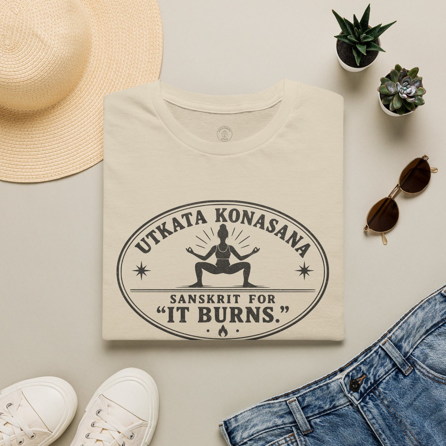 Utkata Konasana It Burns T-Shirt