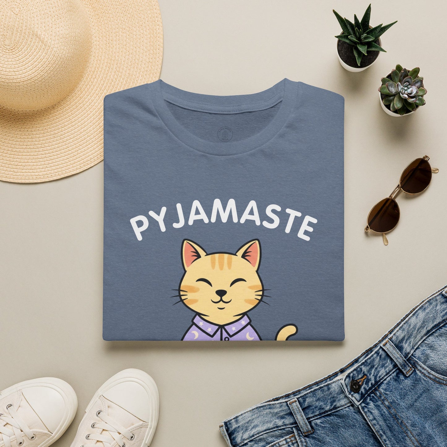 Pyjamaste Meditating Cat T-Shirt
