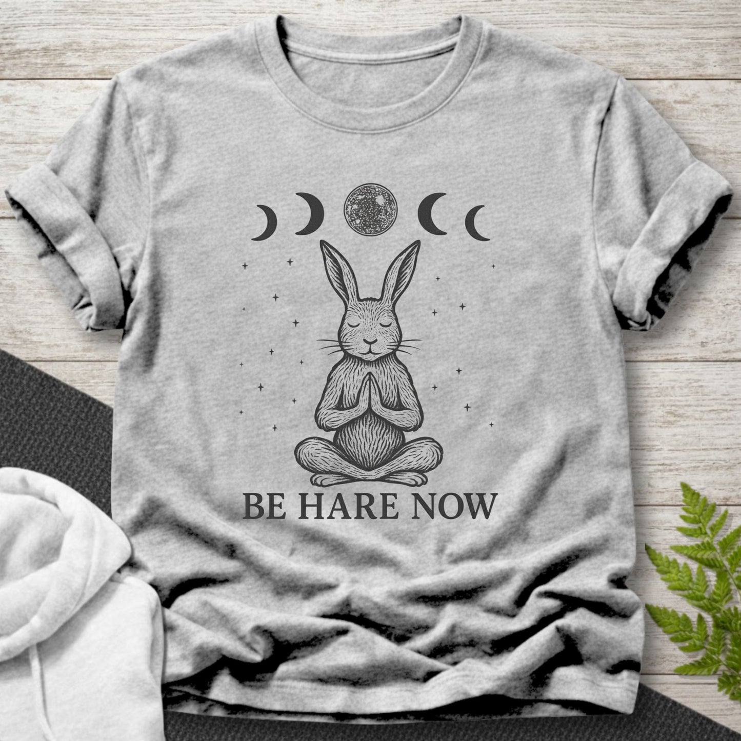 Be Hare Now – Meditating Bunny T-Shirt