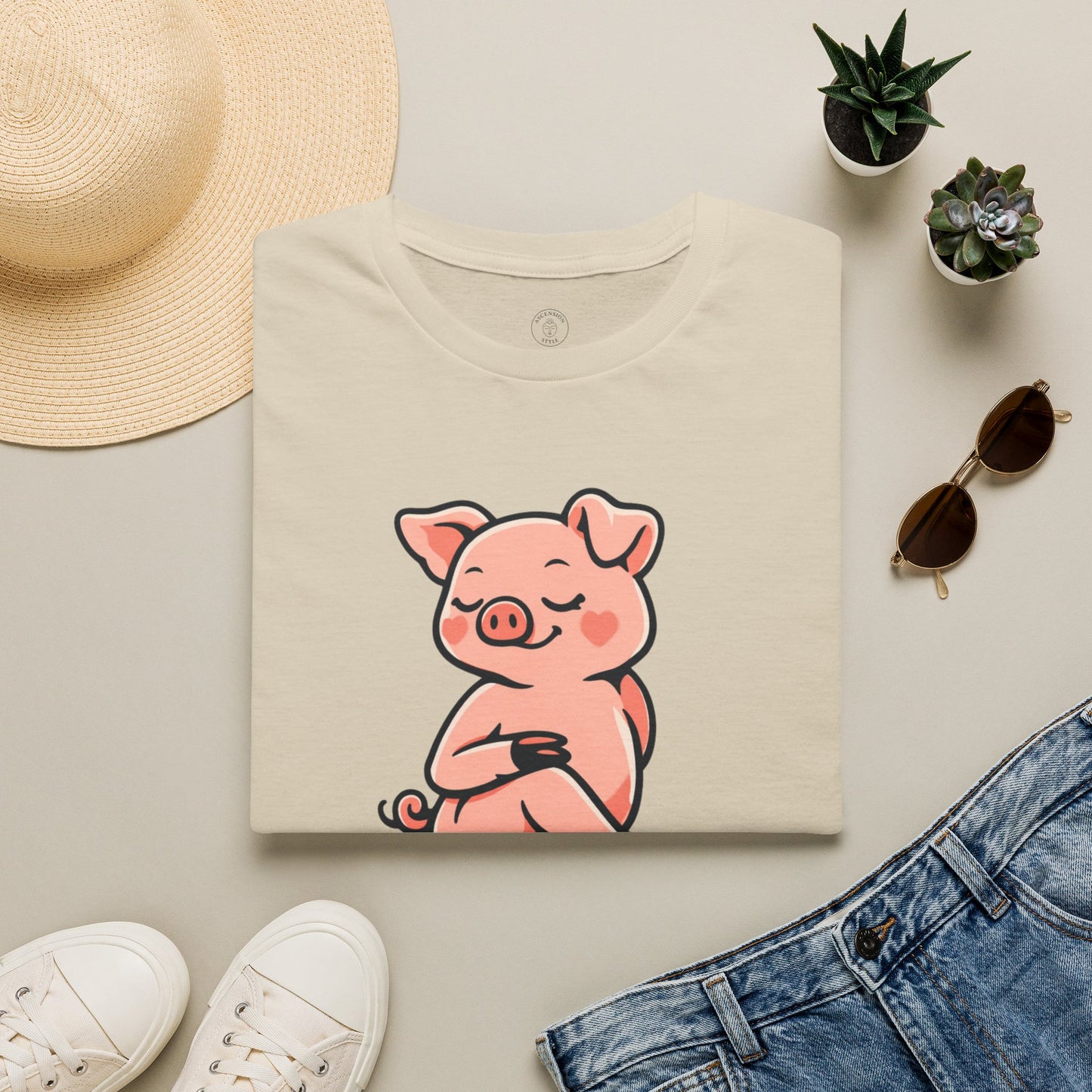 Twist and Snout Yoga Pig T-Shirt