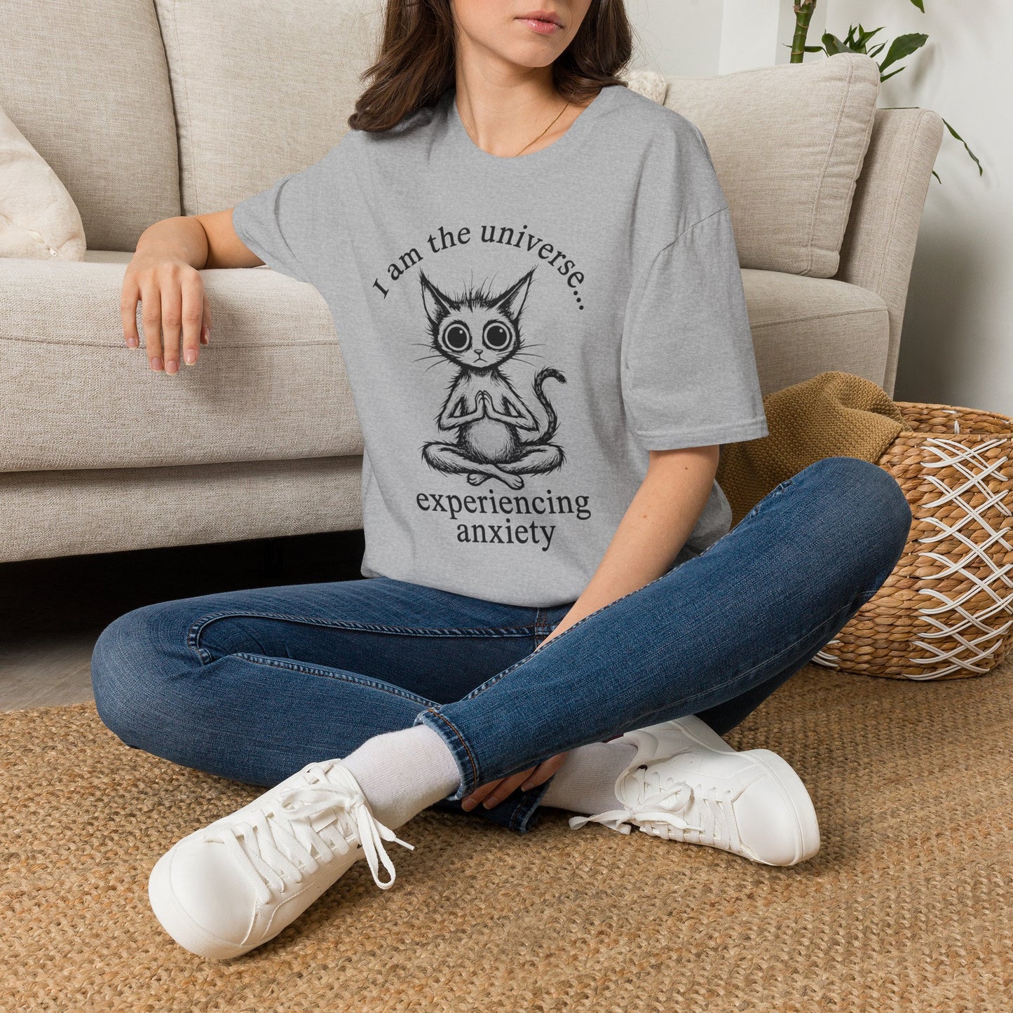 I Am The Universe Experiencing Anxiety Cat T-Shirt
