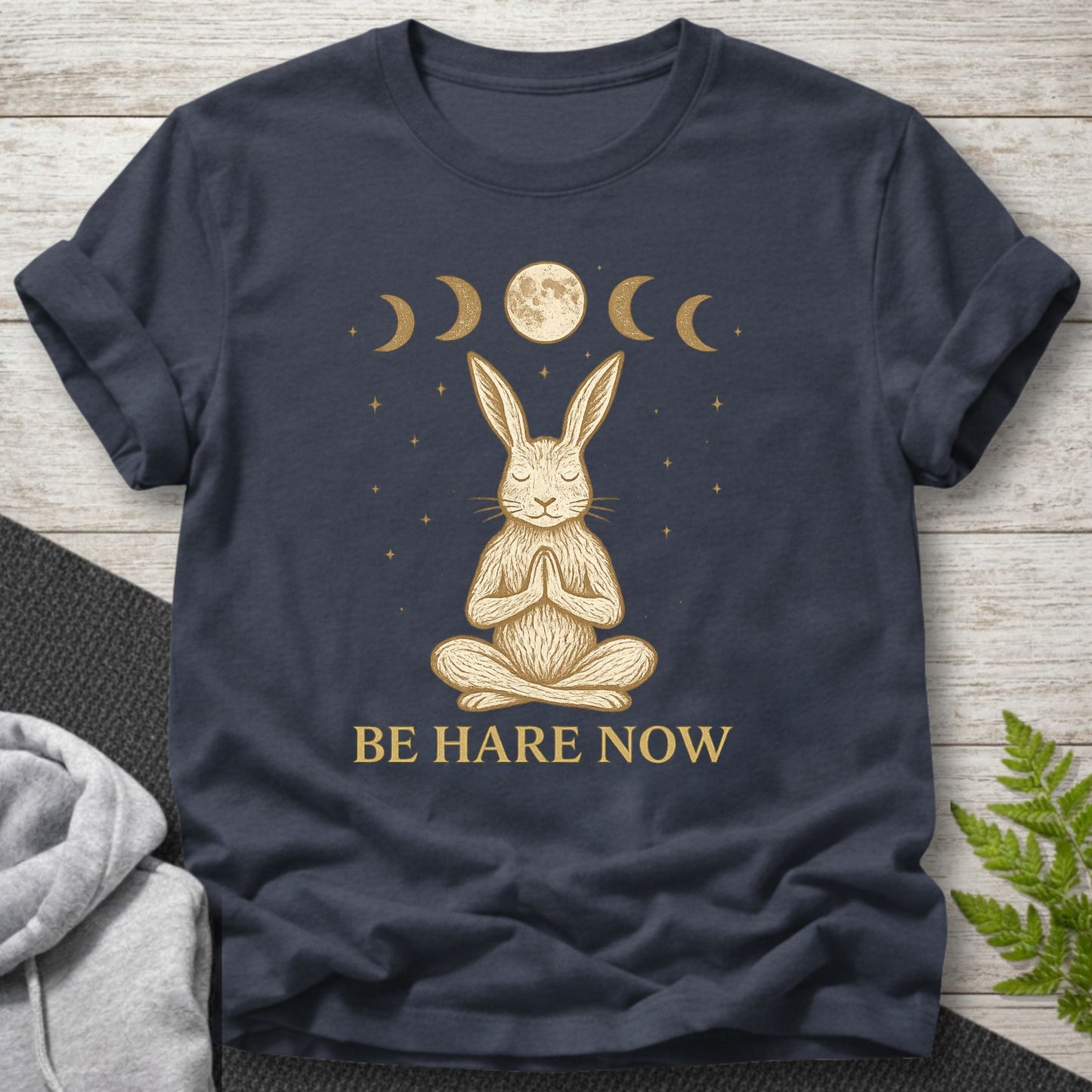 Be Hare Now – Meditating Bunny T-Shirt