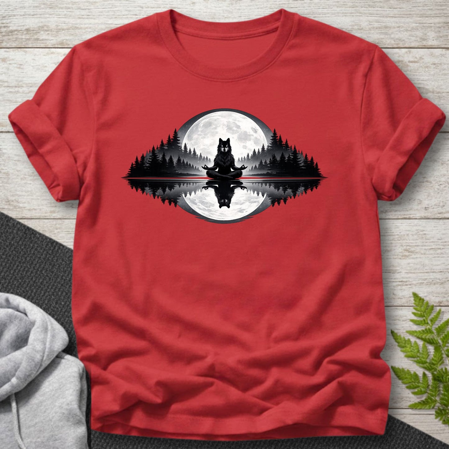 Moonlit Wolf Meditation T-Shirt