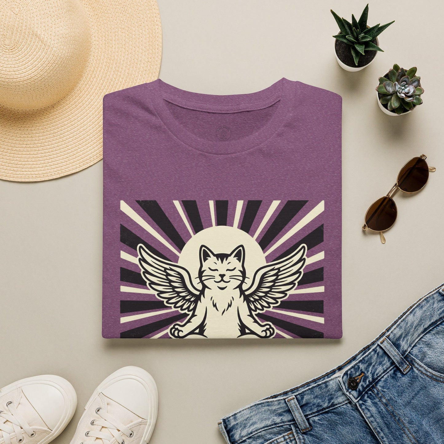 Rise & Shine Meditation Cat T-Shirt