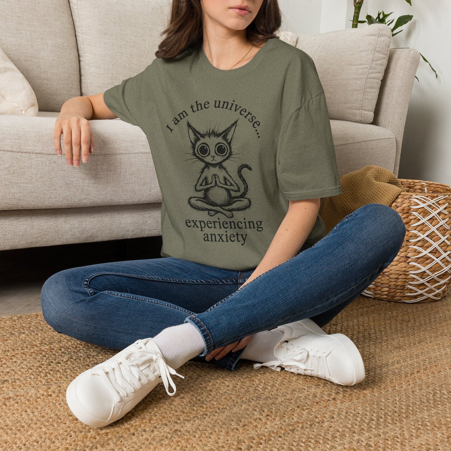 I Am The Universe Experiencing Anxiety Cat T-Shirt