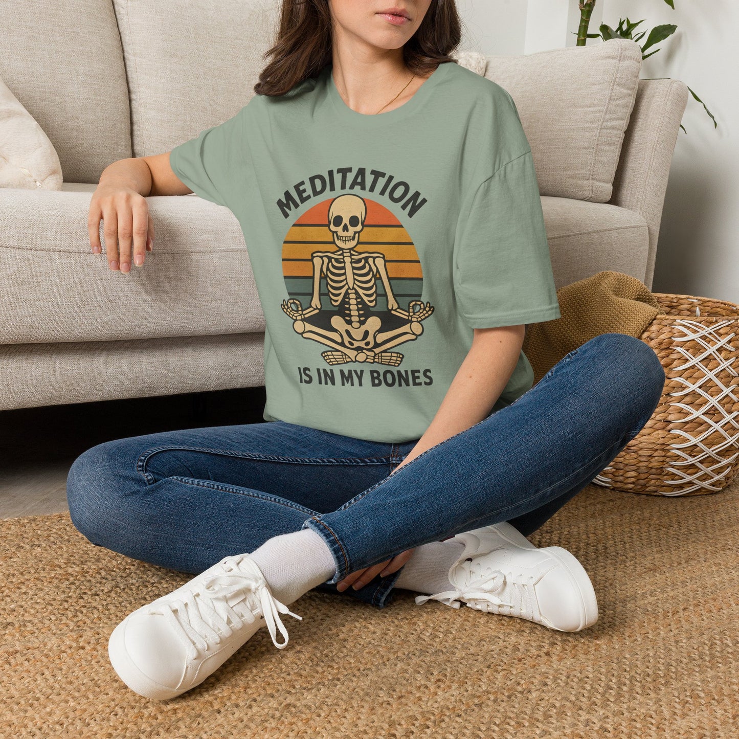 Meditation Is In My Bones Skeleton T-Shirt