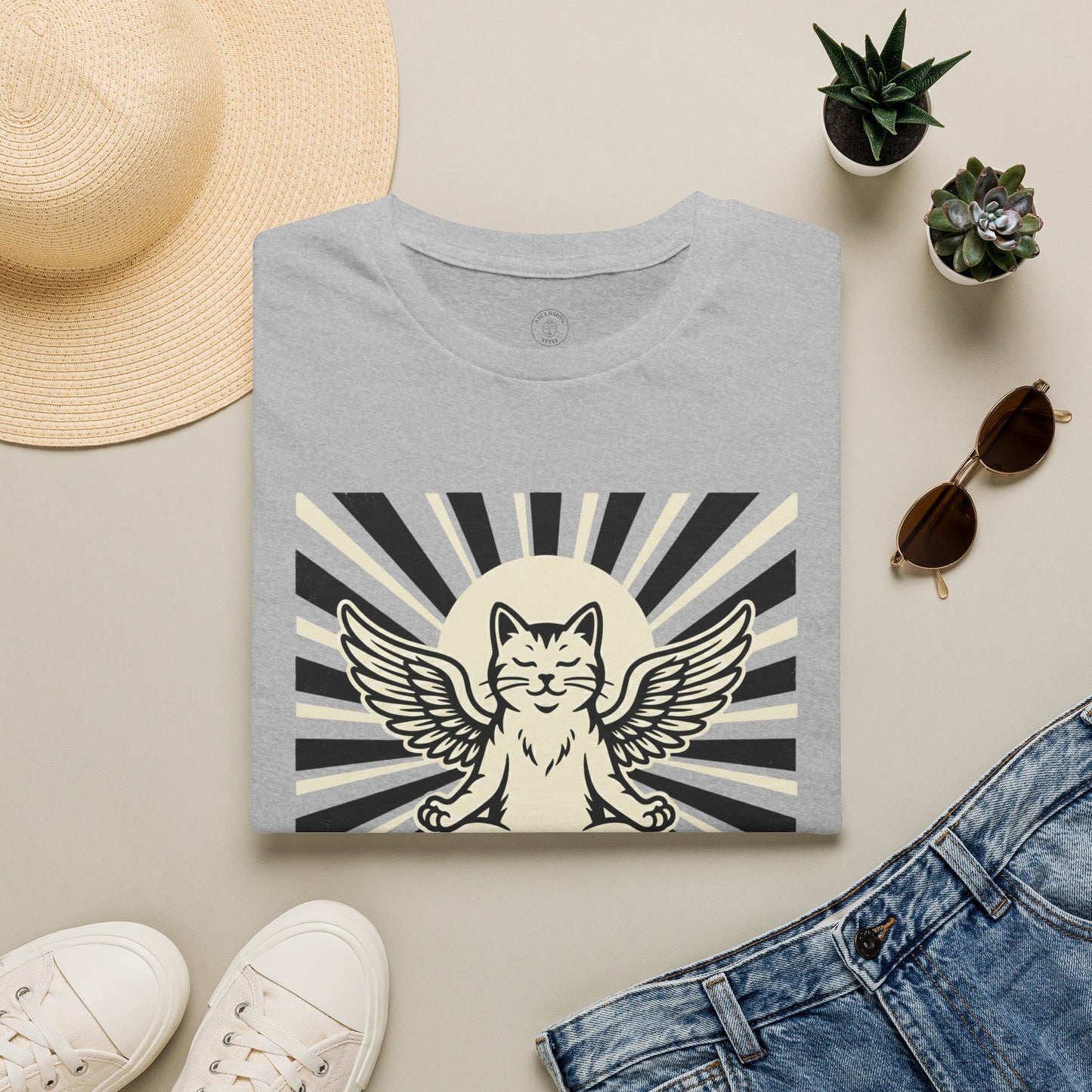 Rise & Shine Meditation Cat T-Shirt