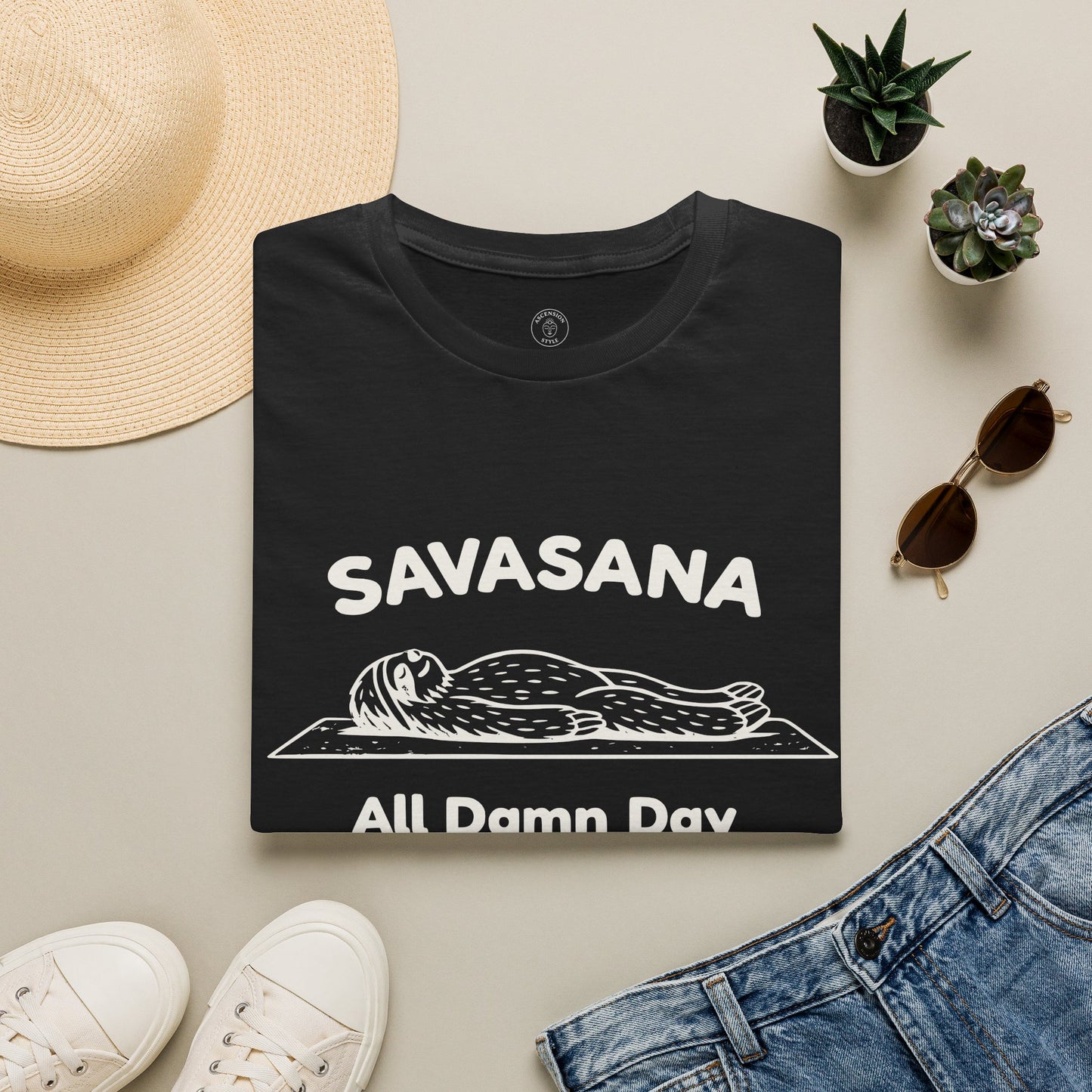 Savasana All Damn Day Sloth T-Shirt