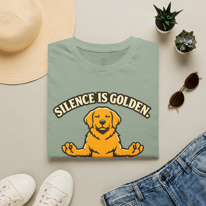 Silence Is Golden Meditating Dog T-Shirt