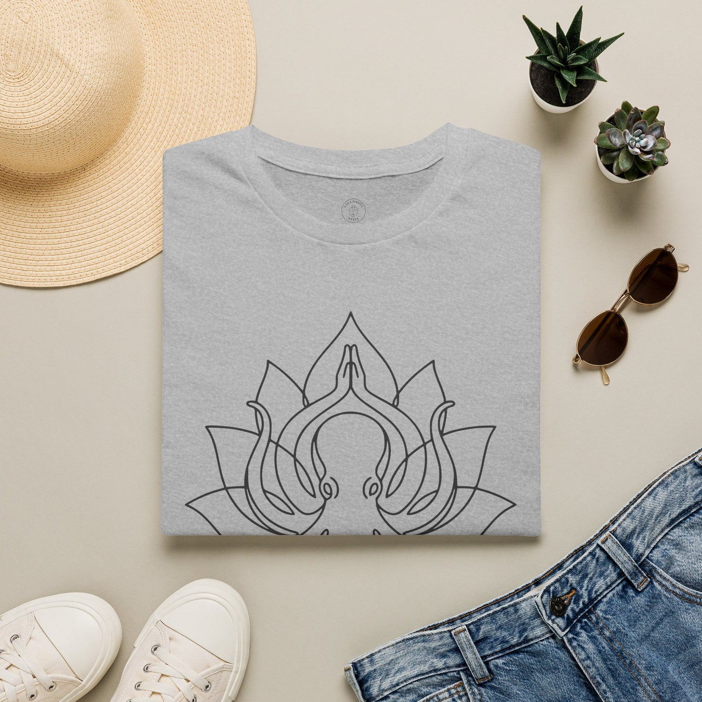 Octopus Line Art Yoga T-Shirt