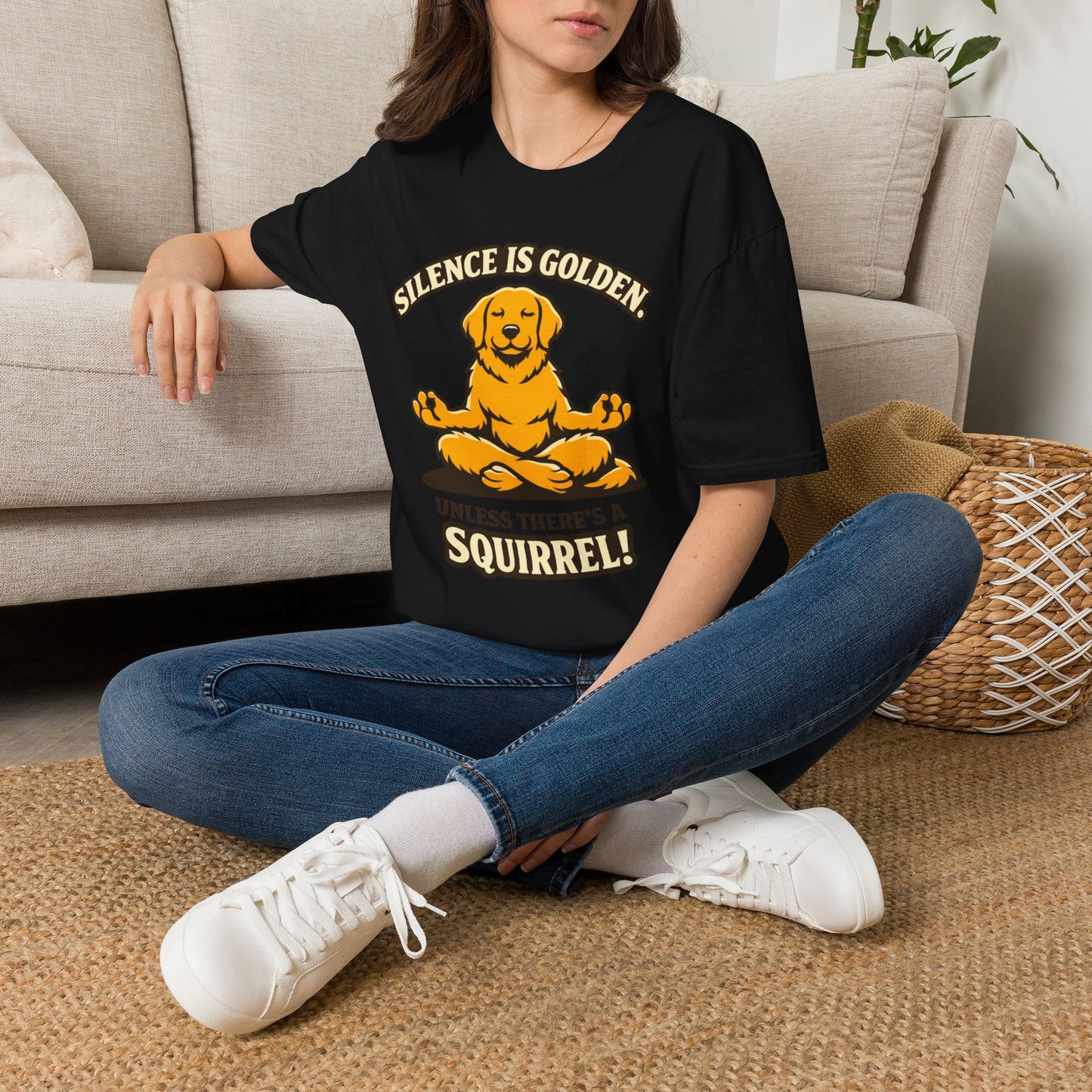 Silence Is Golden Meditating Dog T-Shirt