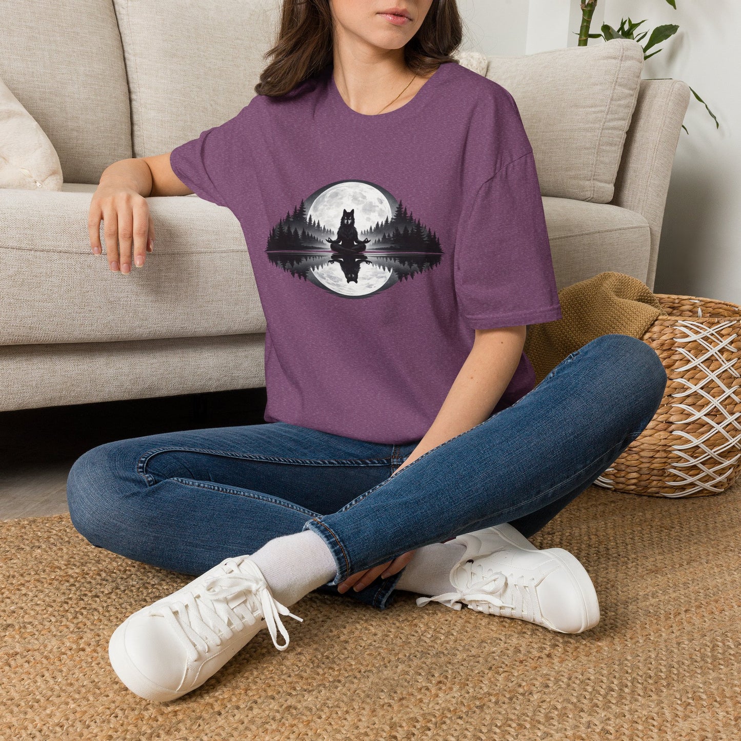 Moonlit Wolf Meditation T-Shirt