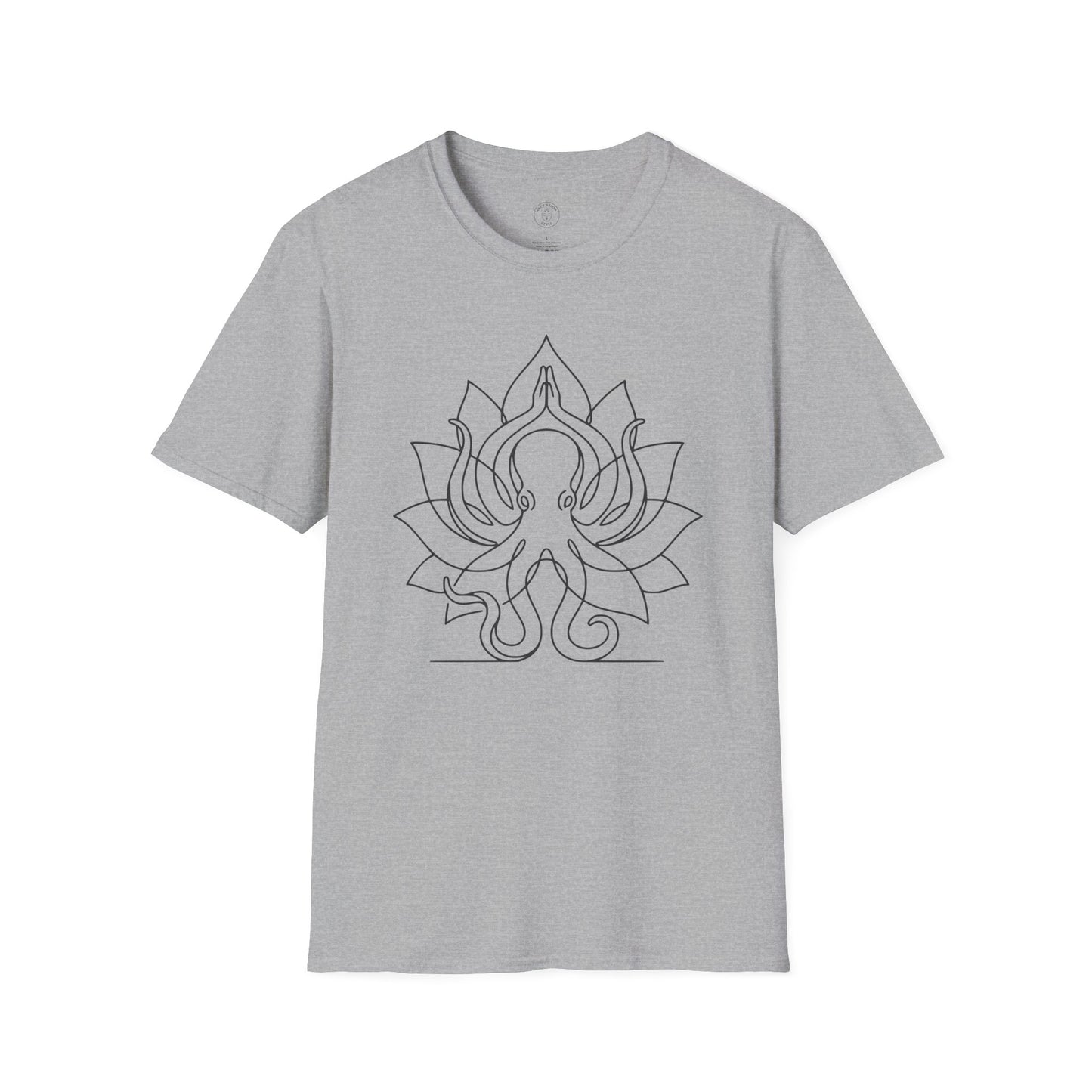 Octopus Line Art Yoga T-Shirt