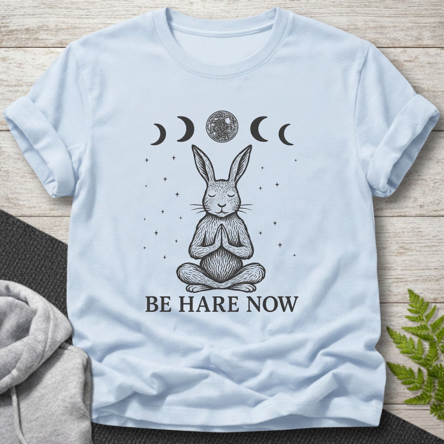 Be Hare Now – Meditating Bunny T-Shirt