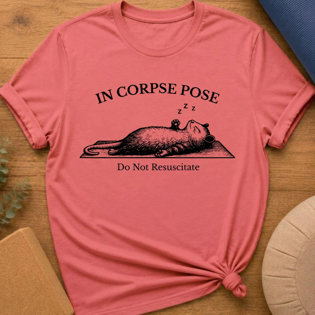 Corpse Pose Yoga Possum T-Shirt