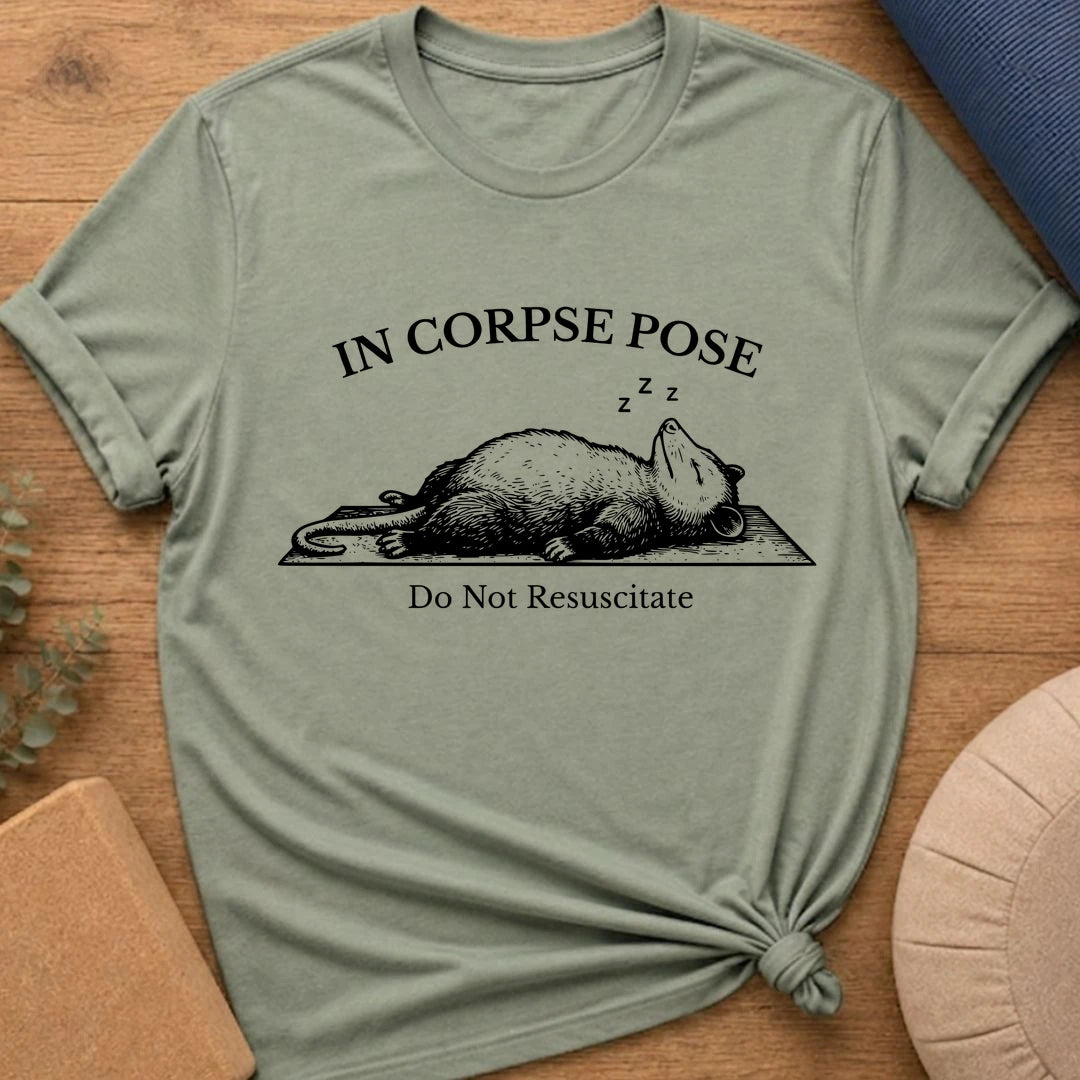 Corpse Pose Yoga Possum T-Shirt