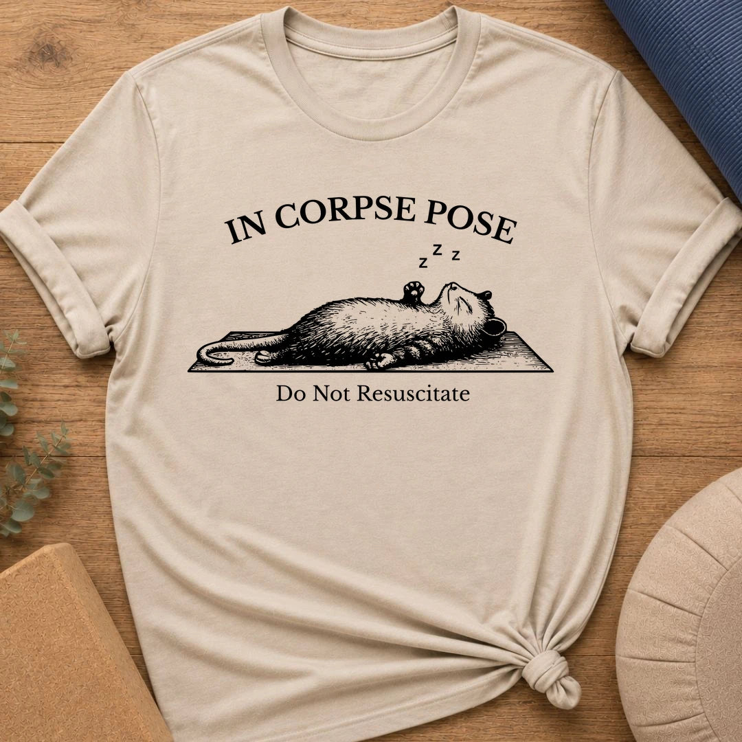 Corpse Pose Yoga Possum T-Shirt