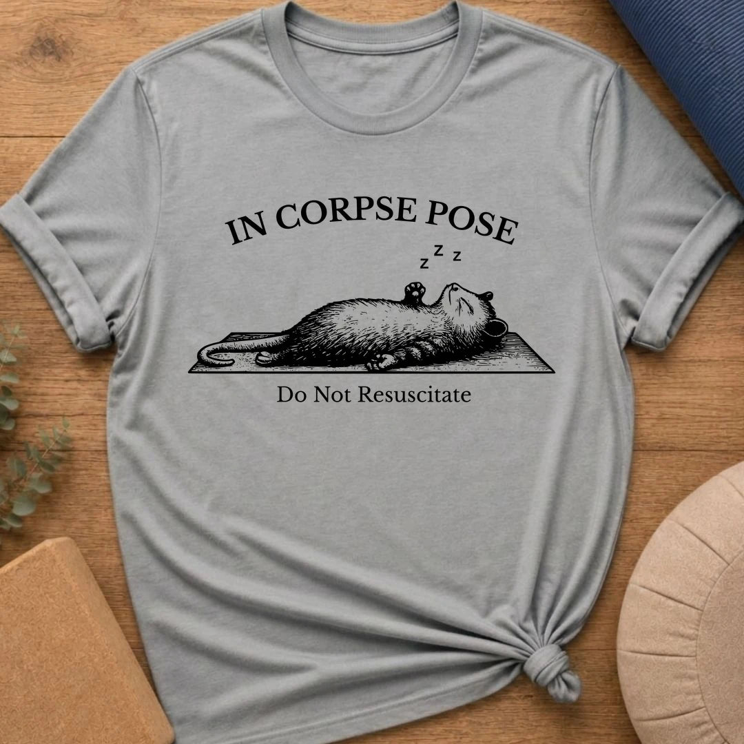 Corpse Pose Yoga Possum T-Shirt