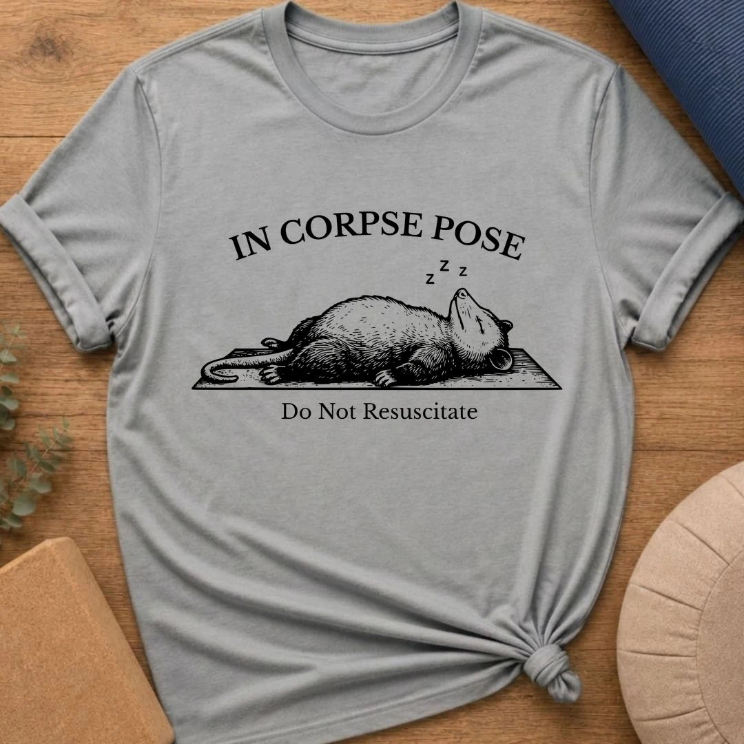 Corpse Pose Yoga Possum T-Shirt