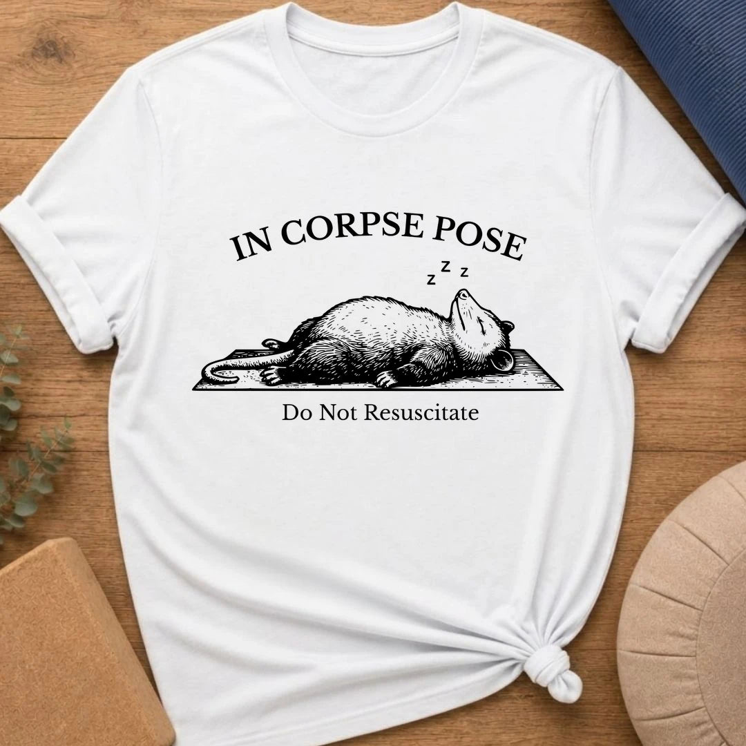 Corpse Pose Yoga Possum T-Shirt