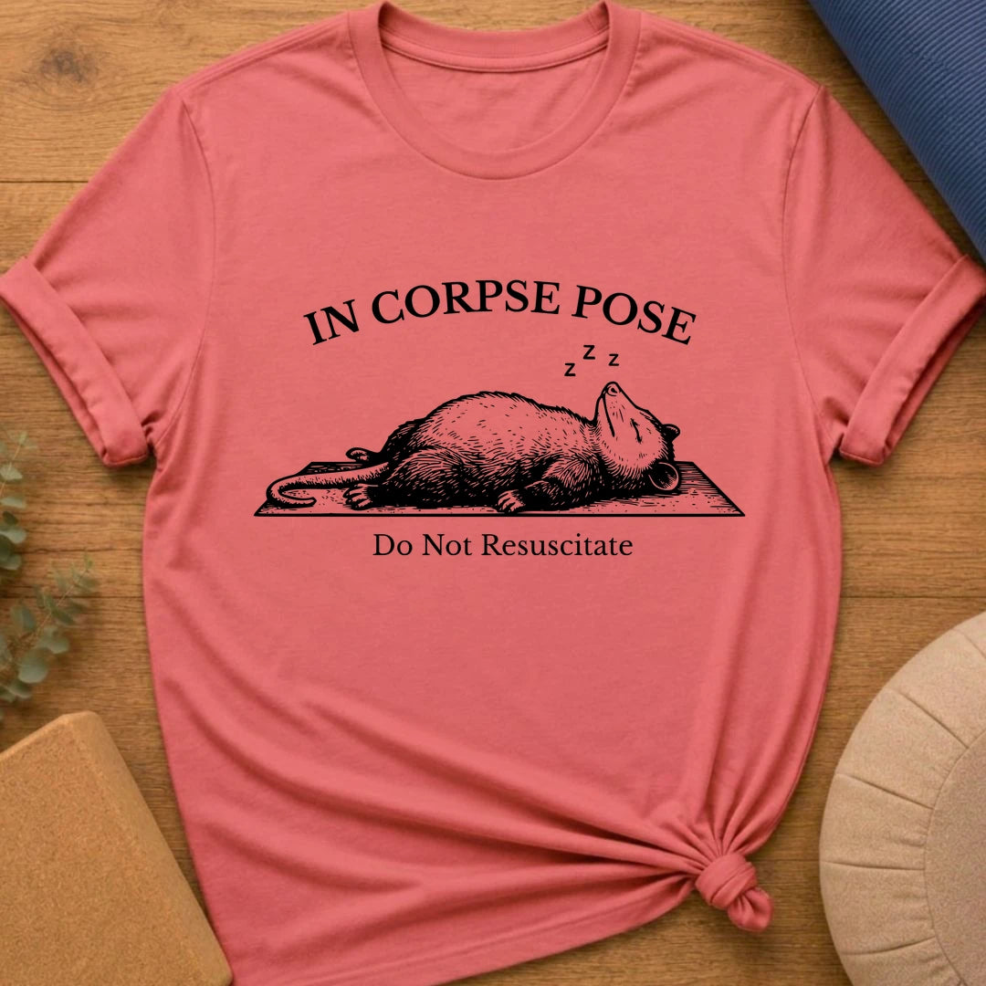 Corpse Pose Yoga Possum T-Shirt