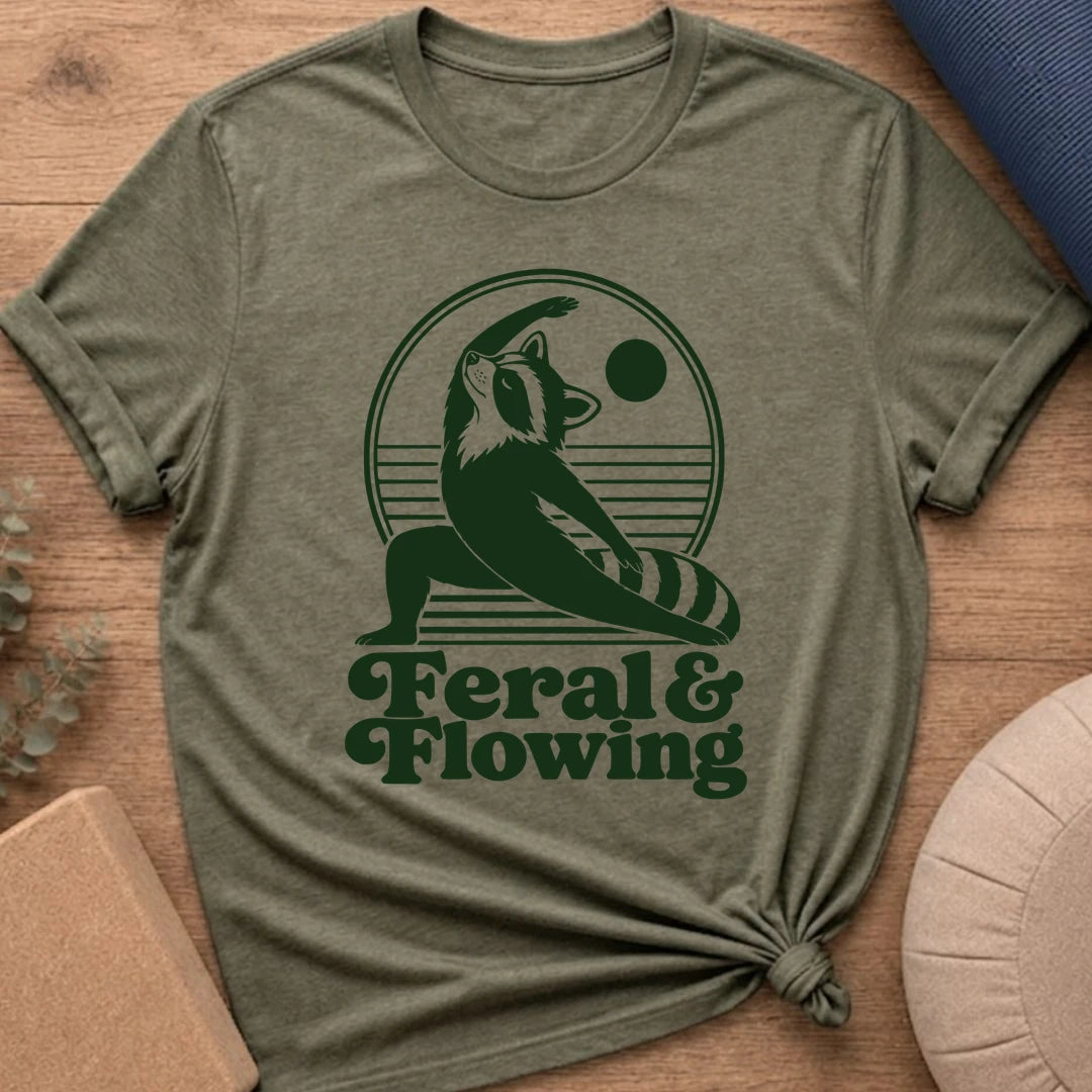 Feral & Flowing Racoon T-Shirt
