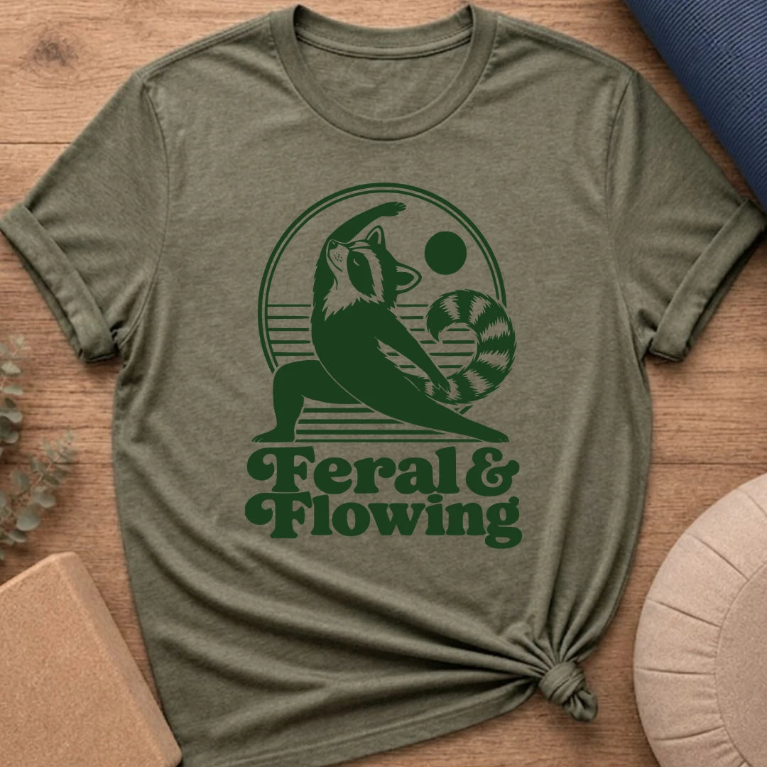 Feral & Flowing Racoon T-Shirt
