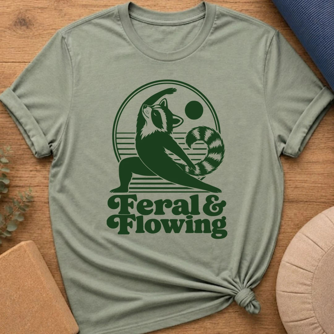 Feral & Flowing Racoon T-Shirt