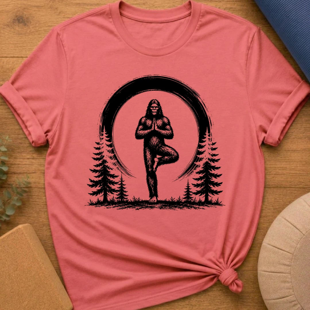Sasquatch Tree Pose Yoga T-Shirt