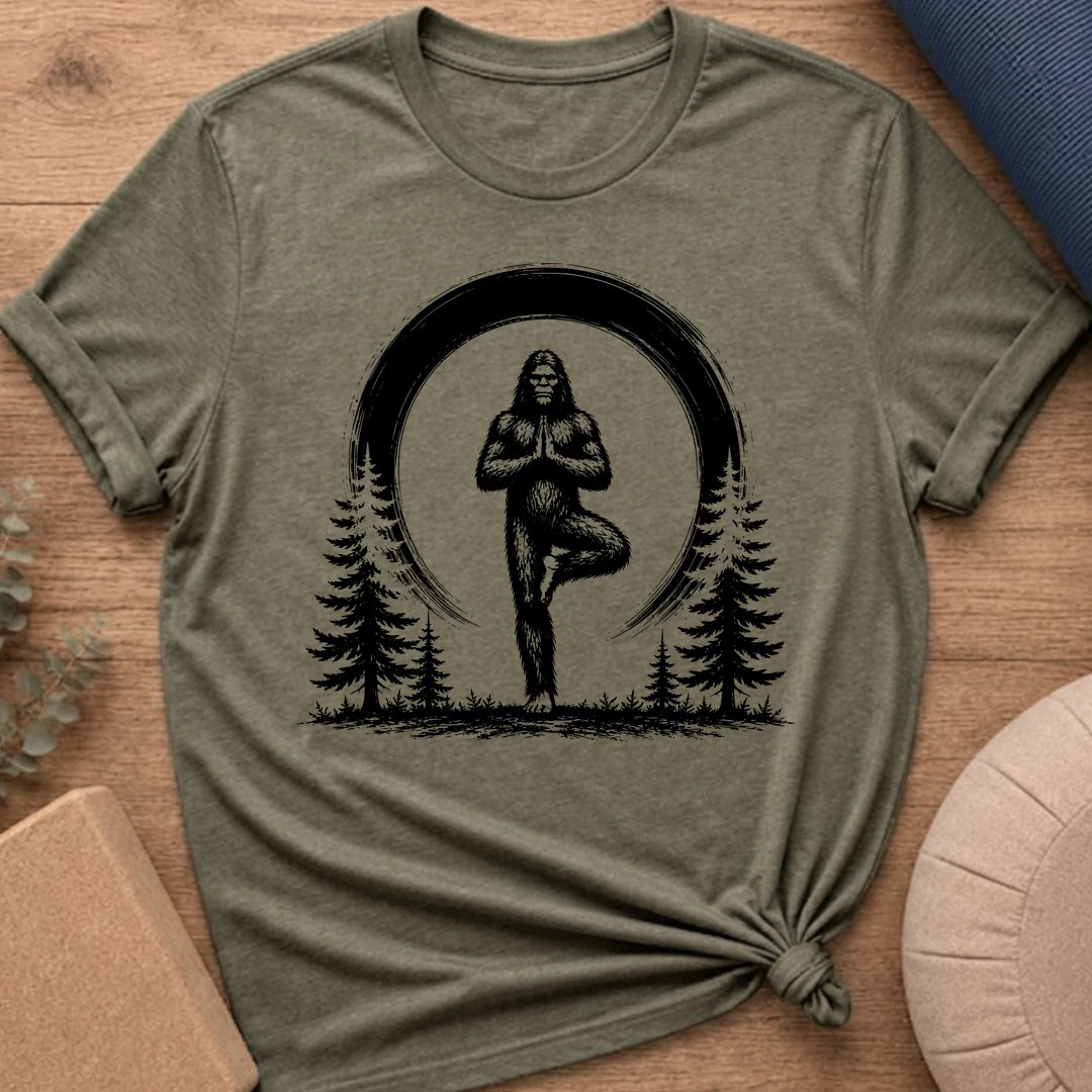 Sasquatch Tree Pose Yoga T-Shirt