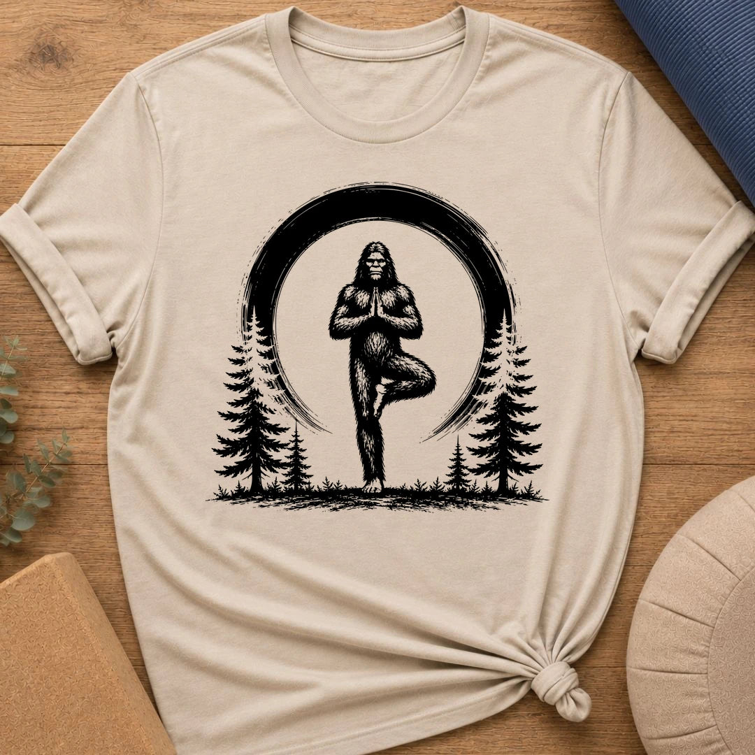 Sasquatch Tree Pose Yoga T-Shirt
