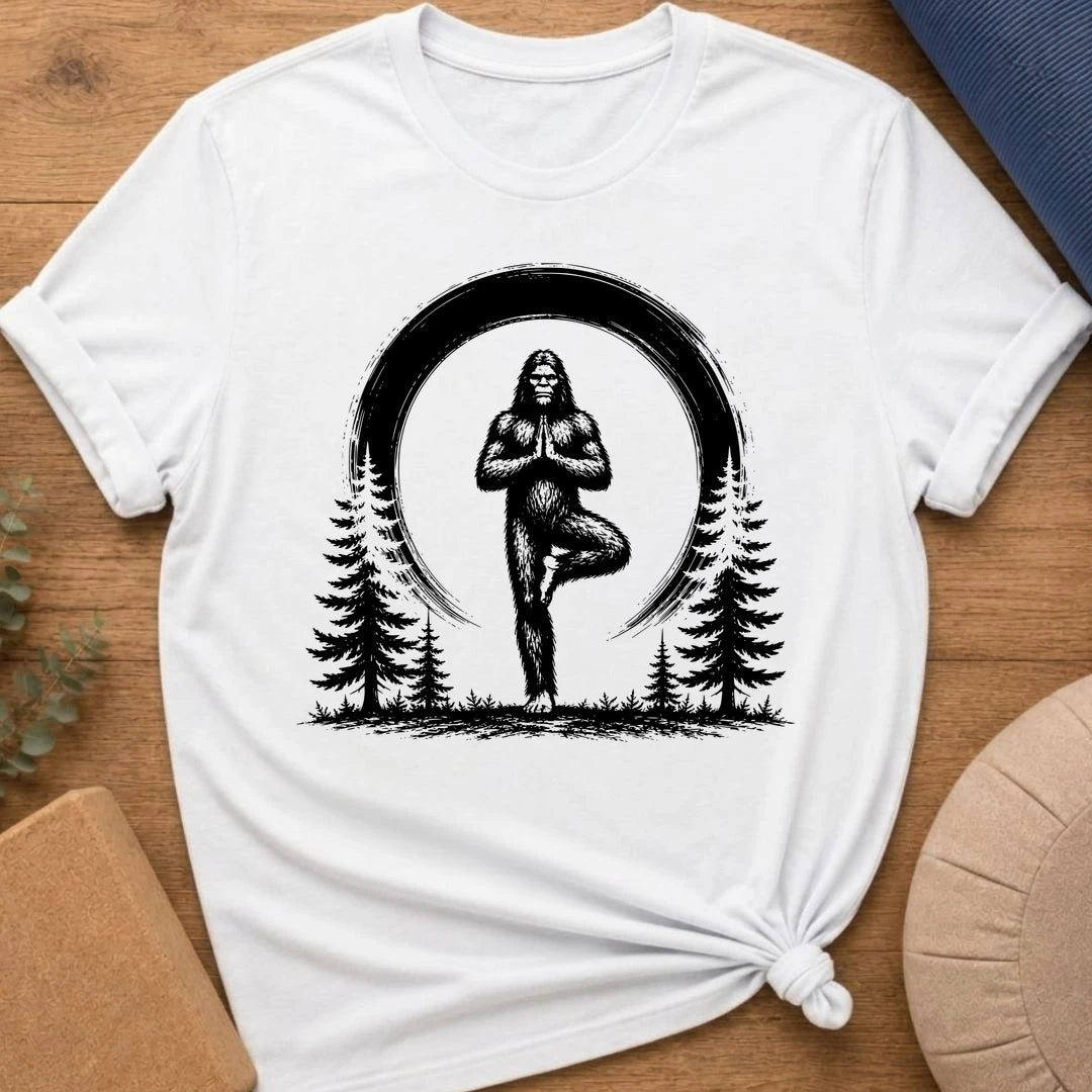 Sasquatch Tree Pose Yoga T-Shirt