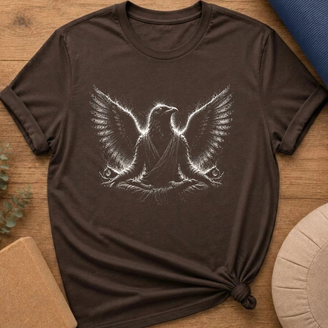 Vintage Lotus Pose Raven T-Shirt