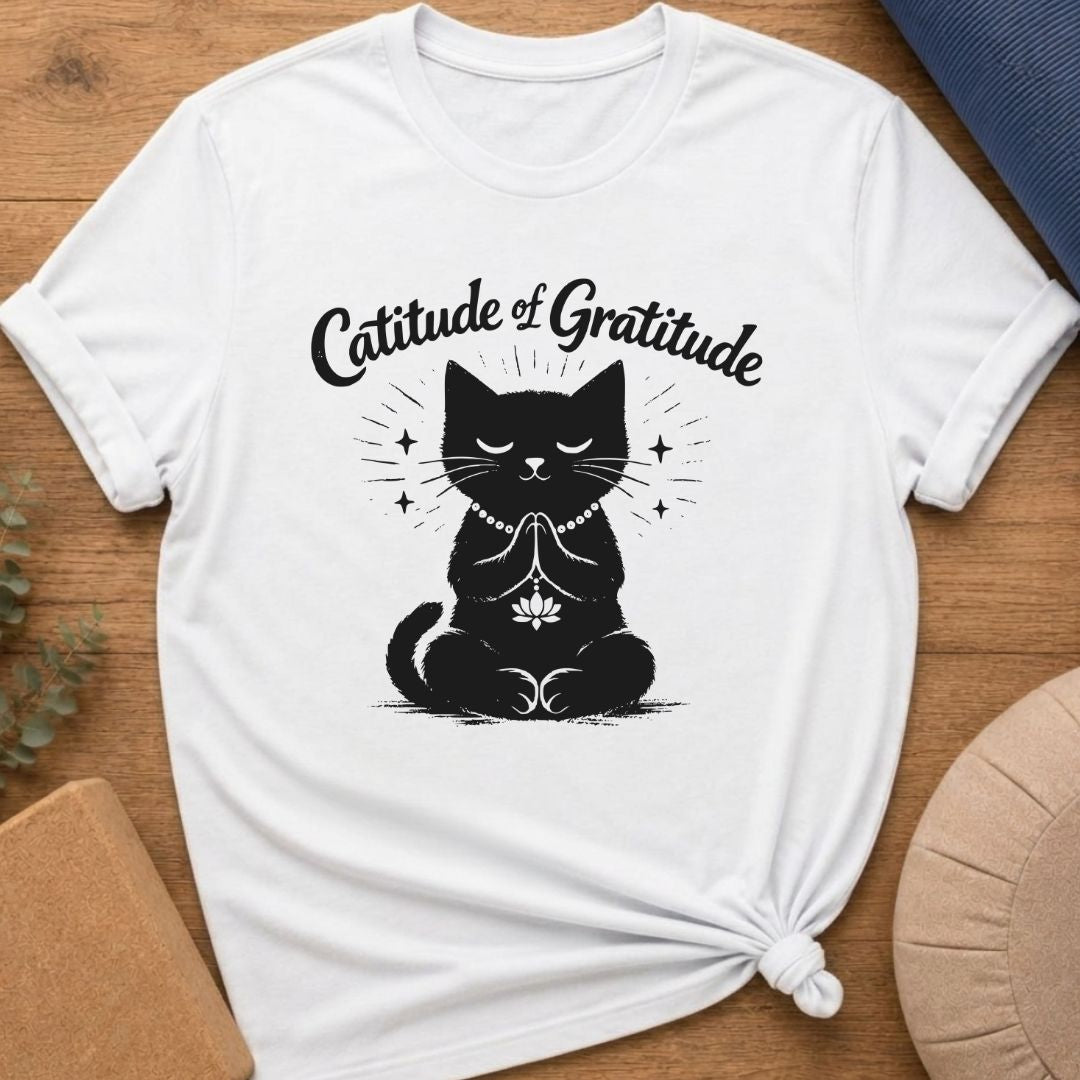 Catitude of Gratitude Meditation T-Shirt