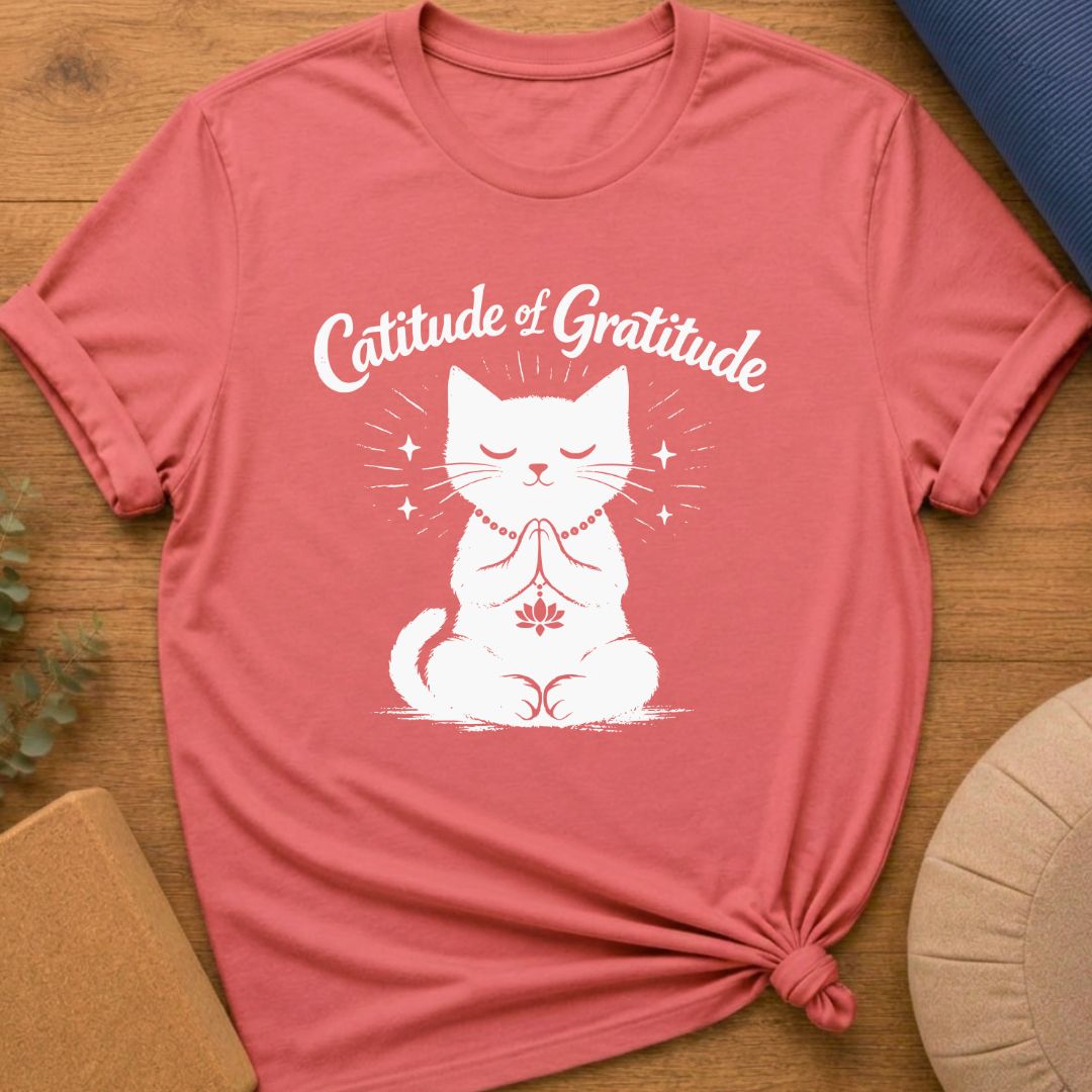 Catitude of Gratitude Meditation T-Shirt